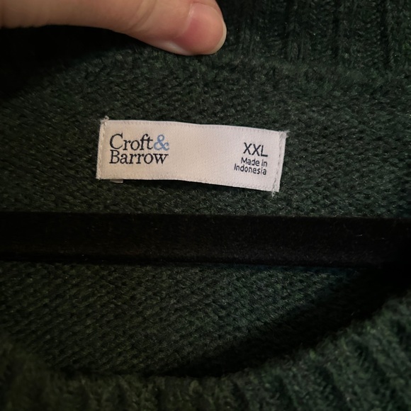 Dark Green Cable Knit Sweater - Picture 3 of 5